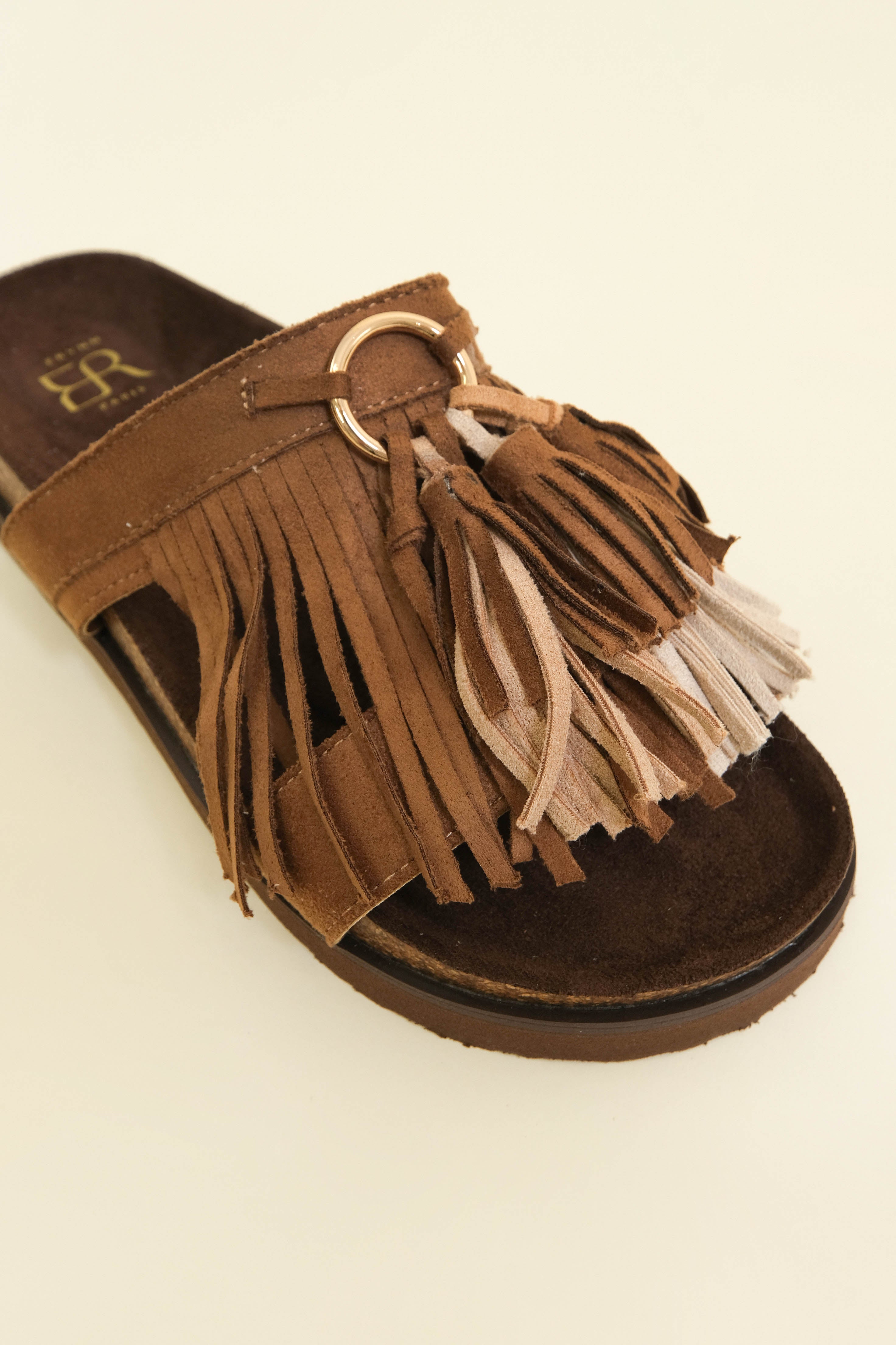 CIABATTE FRINGE GOLD