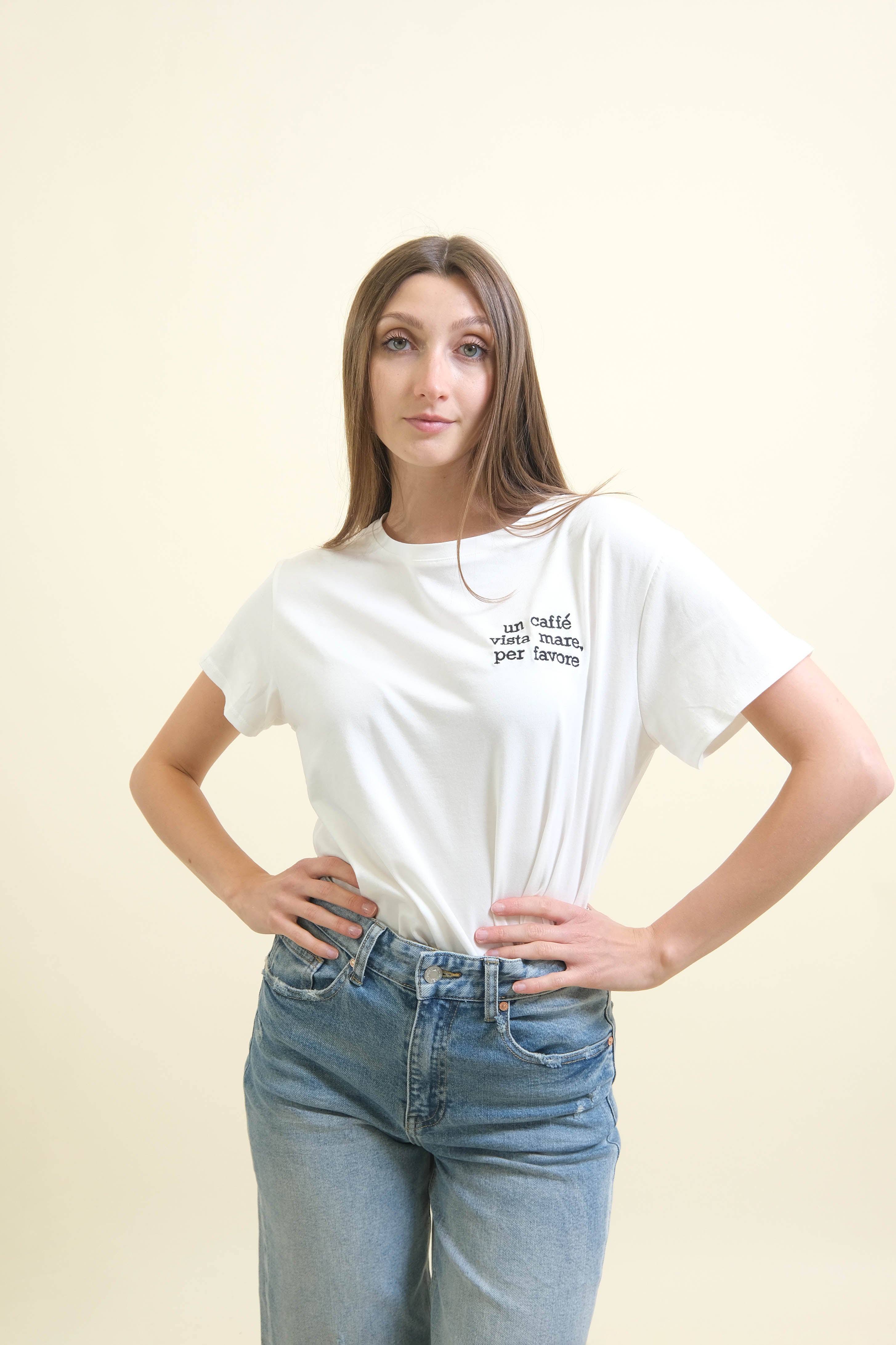 T-SHIRT "UN CAFFE VISTA MARE,PER FAVORE"