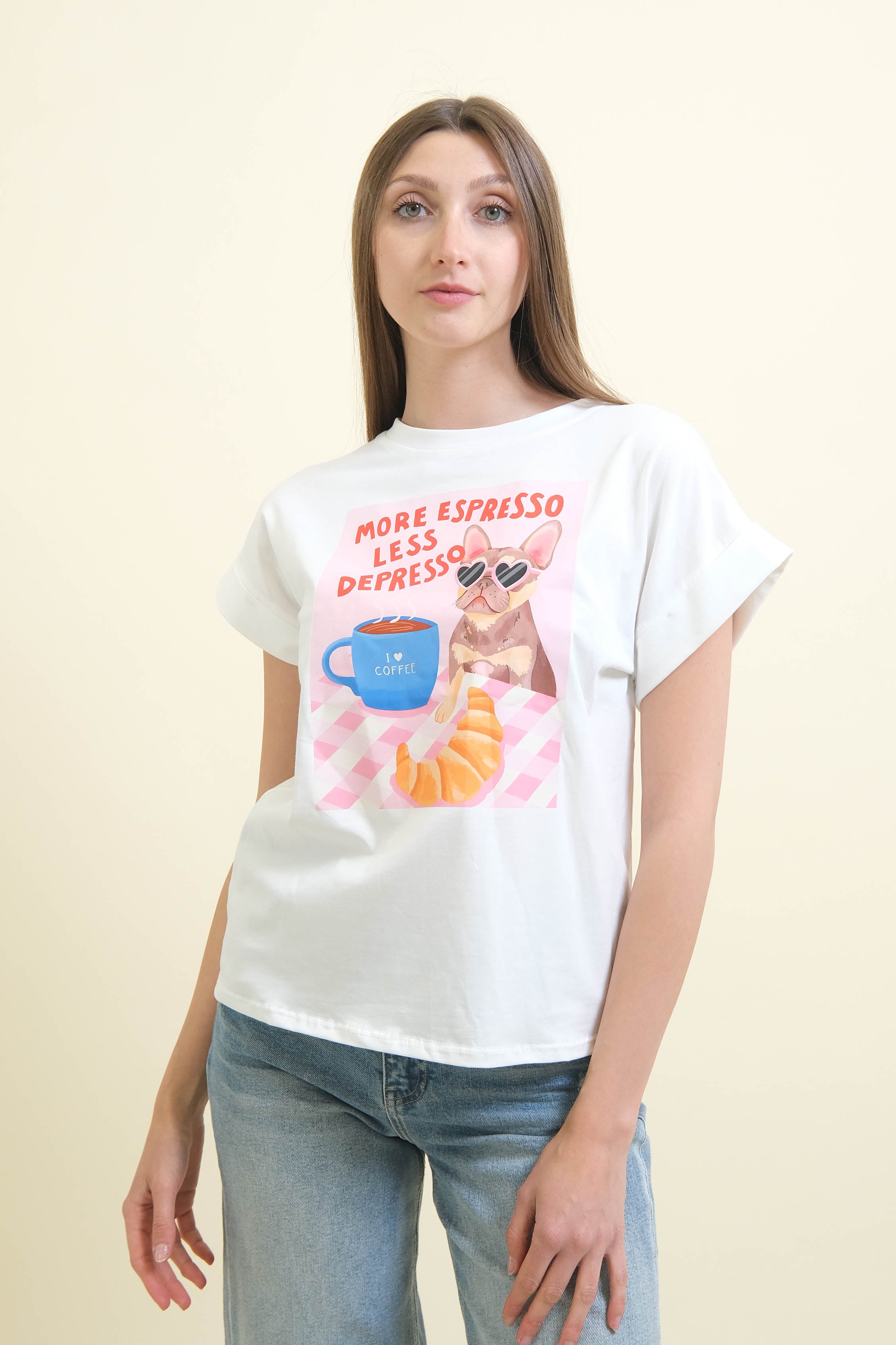 T-SHIRT "MORE ESPRESSO LESS DEPRESSO"