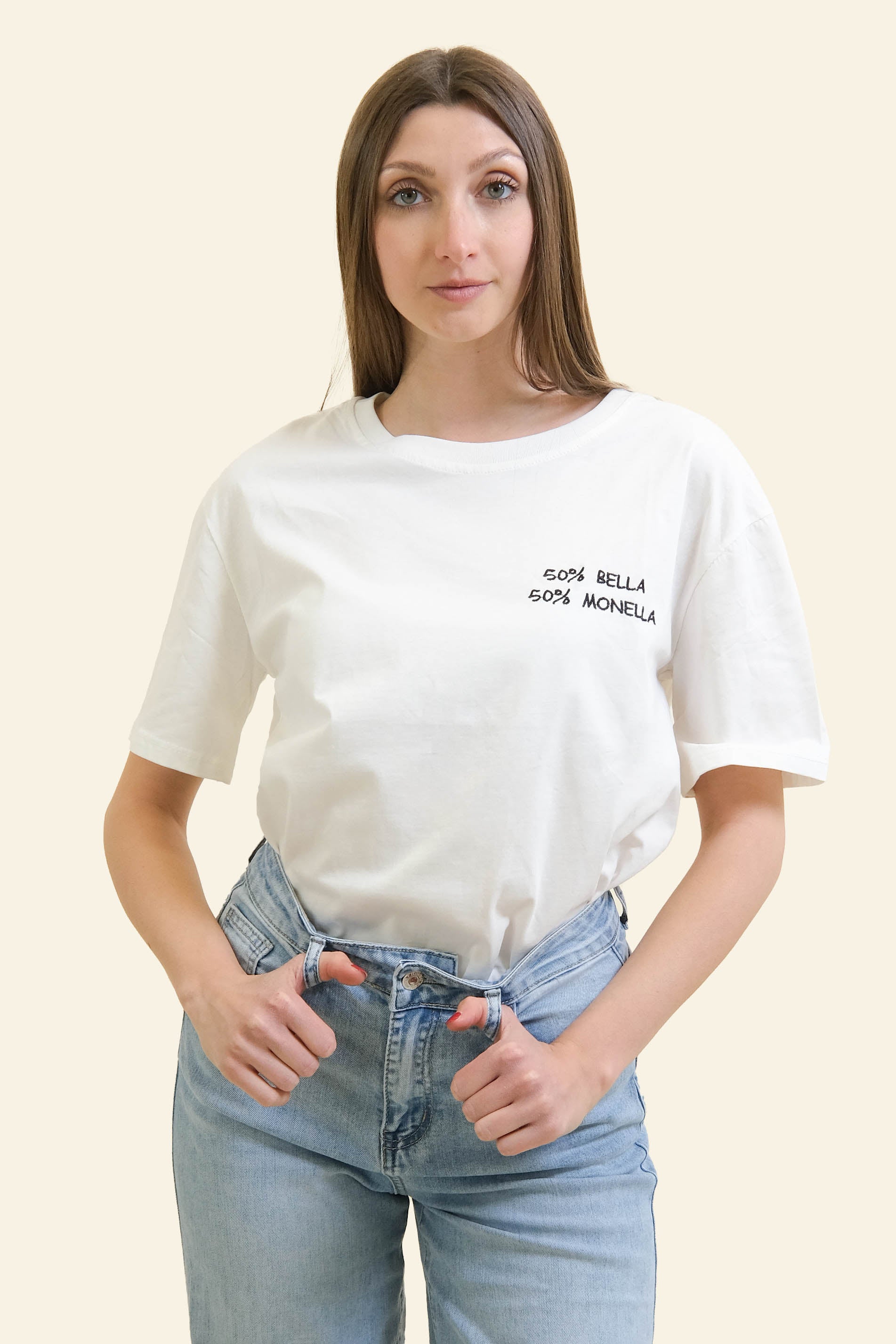 T-SHIRT "50%BELLA 50%MONELLA"