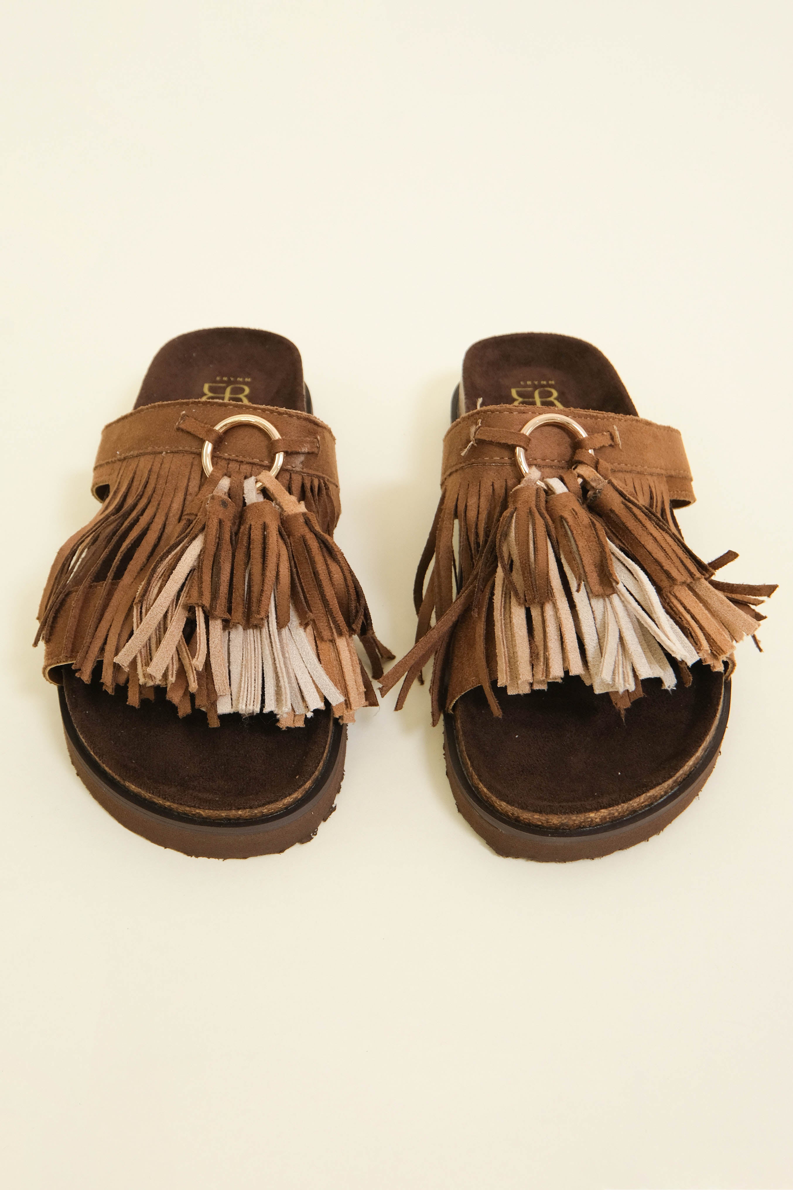 CIABATTE FRINGE GOLD
