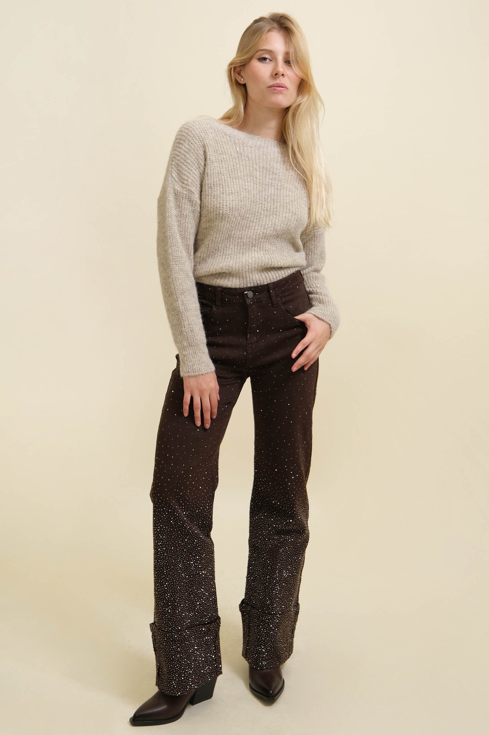 JEANS SPARKLY BROWN