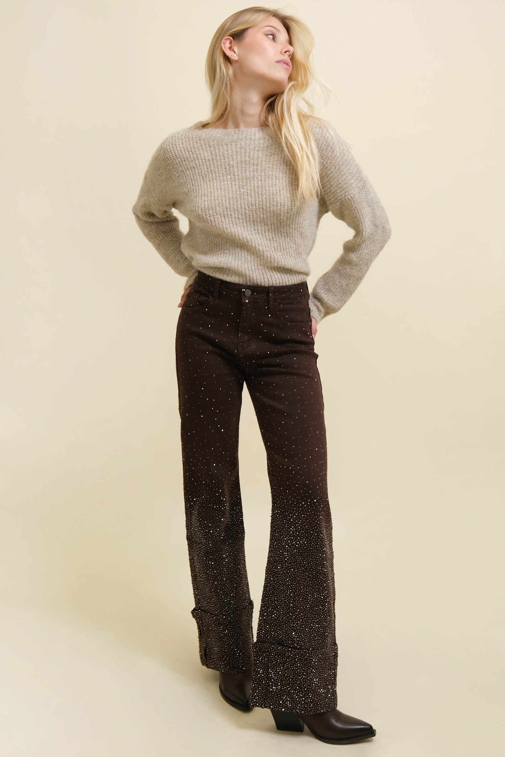 JEANS SPARKLY BROWN